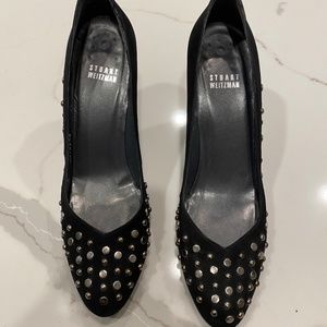 Studded Pump - Black Suede
